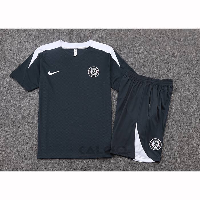 Tuta da Track Chelsea Manica Corta 2025-2026 Grigio - Pantaloncini